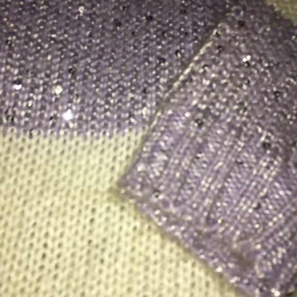 Purple and White Stripy, Spakly Sweater - Picture 2 of 2